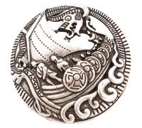TEHAUX Broche Retro de Metal Color Plata Antigua Pin Decorativo de Barco Vikingo Broche para Bufanda y Chal de Aleación de Zinc Accesorio para Ropa y Eventos