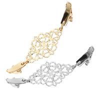 TEHAUX Broches para Suéter Vintage 2 Piezas Plata y Oro Clip para Cárdigan y Bufanda Alfiler de Cuello Metálico Resistente para Prendas Accesorios de Ropa Femeninos