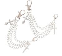 TEHAUX Cadenas para Zapatos de Plata Multicapa Estilo Industrial Decorativas Colgante de Estrella para Mujer Uso Deportivo y Diario Tamaño Único