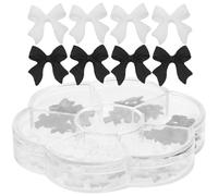 TEHAUX Caja de Adornos para Uñas Perlas Planas y Lazos Decoración 3D para Manicura DIY Mezcla de Flores y Cristales para Diseño de Uñas Accesorios