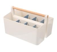 TEHAUX Caja de Almacenamiento Azul Compartimentos para Escritorio Organizador de Papelería y Control Remoto Multiusos para Oficina y Escuela Diseño Portátil y Práctico