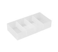 TEHAUX Caja de Almacenamiento de Maquillaje Organizador Práctico de Plástico Blanco Partición Ajustable y Desmontable para Joyería y Escritorio en Dormitorio o Tocador