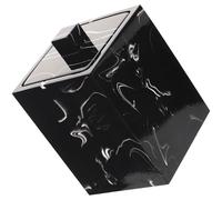 TEHAUX Caja de Almacenamiento para Bastoncillos y Palillos de Dientes de Resina con Diseño de Mármol Resistente y Portátil para Baño Dormitorio y Oficina Organizador Decorativo con Tapa