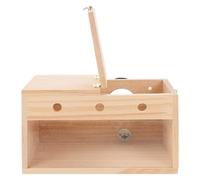 TEHAUX Caja Nido Decorativa de Madera para Periquitos y Loros, Colgante | Promueve Anidación y Descanso, No se Deforma Facilidad, Uso Exterior en Jardín, Color Beige