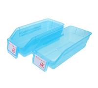 TEHAUX Caja Organizadora Médica 3 Piezas 30X135 CM Azul Bandeja Apilable para Clasificar Medicamentos Contenedor Plástico Compacto para Farmacia Hogar y Viajes