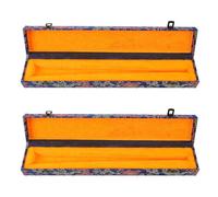 TEHAUX Caja Organizadora para Abanicos Plegables de 23 CM Estuche Portátil Artesanal de Papel Xuan y Madera Cierre a Presión 2 Unidades Adecuado para Bodas y Viajes Culturales