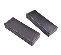TEHAUX Cajas de Bolígrafos de Cuero PU Negro 170x62x29 Mm, Set de 2 Portátiles y Resistentes al Agua, Estuches para Lápices y Papelería, Ideales para Oficina y Regalos