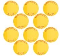 TEHAUX Calcomanía de señal de parada de emergencia 10 piezas color amarillo en PVC para advertencia en maquinaria industrial en oficinas y obra