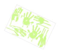 TEHAUX Calcomanías para Ventanas de Halloween Huellas de Sangre Luminosas Verdes, Pegatinas de Pvc Autoadhesivas para Decoración de Fiesta y Hogar
