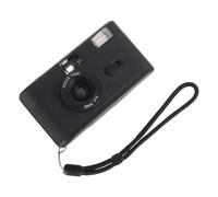 TEHAUX Cámara de Película Vintage Abs Reutilizable Negra Flash Incorporado sin Batería Cámara Retro de Plástico para Fotografía Analógica Compacta para Aficionados