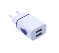 TEHAUX Cargador De Viaje Universal con Forma De Gota De Agua Adaptador De Pared Europeo con 2 Puertos USB Duales Luz Led Suave para Carga Simultánea De Smartphones Ideal para Hogar Y Viajes