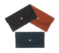 TEHAUX Cartera Tipo Mujer 3 Piezas en PU Piel Azul Lago Negro Marrón Compacta y Delgada Bolsillos para Tarjetas Organizador Económico para Dinero y Recibos Uso Diario y Viaje