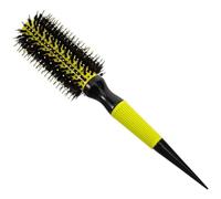 TEHAUX Cepillo Redondo Cabello Pequeño Mango Antideslizante Cerdas de Cerda de Jabalí y Nylon Tubo de Aluminio Resistente al Calor Tamaño Mediano 16 Adecuado para Peinar y Rizar