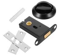 TEHAUX Cerradura para Puerta con Anilla de Acero Inoxidable, Manija de Tiro Oculta, Redonda, Negro, Doble Cara, Rosca 4mm, Fácil Instalación, para Hogar y Oficina