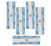TEHAUX Cinta Deportiva Elástica para Sudor de Poliéster Diseño de Fútbol para Mujer y Niña, Paquete de 5 Unidades Adecuado para Correr y Jugar al Fútbol