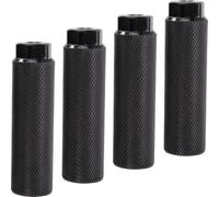 TEHAUX Clavijas Traseras para Bicicleta de Montaña Negras, Antideslizantes y Seguras, de Aleación de Aluminio Ranuras Antideslizantes, Pack de 4 para Eje Trasero