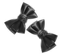 TEHAUX Clips Decorativos para Zapatos Lazo Negro Desmontables, Adornos para Tacones Altos, Par de Apliques para Zapatos de Boda y Trabajo, Accesorios Elegantes para Calzado Femenino