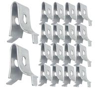 TEHAUX Clips para Estantes de Acero Inoxidable Soporte para Estantes de Vidrio 20 Piezas Resistente Corrosión Tamaño Compacto para Armarios y Divisores Instalación sin Herramientas