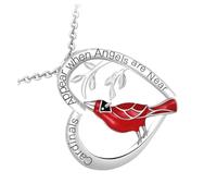 TEHAUX Collar Colgante Corazón y Pájaro Cardenal Delicado de Moda, Accesorio Elegante para Mujer, Joyería Ligera para Uso Diario y Ocasiones Obsequios