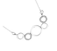 TEHAUX Collar Colgante Creativo para Mujer, Cadena de Aleación con Incrustaciones de Gemas de Imitación, Colgante Circular en Tonos Claros, Gargantilla Delicada para Fiestas y Eventos