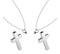 TEHAUX Collar Colgante de Cruz para Cenizas 2 Unidades Relicario Metálico Unisex Urna Compartimento Seguro para Recuerdo Joyería Conmemorativa para Hombres y Mujeres