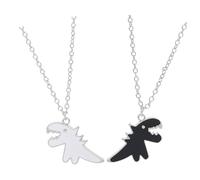 TEHAUX Collar Colgante de Dinosaurio Diseño a Juego Largo Material Duradero Joyería Romántica para Hombre y Mujer Obsequio Adecuado para Aniversario y San Valentín
