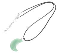 TEHAUX Collar Colgante de Luna Artesanal de Jade Natural, Collar Sencillo Colgante de Piedra Lunar, Joyería Femenina para Uso Diario y Regalos