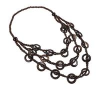 TEHAUX Collar de Cuentas de Cáscara Natural Hecho a Mano Collar Bohemio Multicapa para Mujer Joyería Étnica Natural y Sostenible Accesorio de Verano para Playa y Estilo Boho