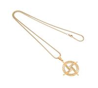 TEHAUX Collar de Oración Católica Cruz de Santa Brígida Dorada Amuleto Religioso Unisex Colgante de Crucifijo Cadena Ligera para Hombre y Mujer Joyería de Fe para Celebraciones