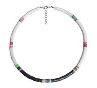 TEHAUX Collar de Playa de Arcilla y Aleación 6Mm Negro y Gargantilla Boho Ligera E Hipoalergénica para Mujer Accesorio Veraniego Casual Adecuado para Festivales y Viajes