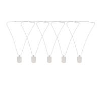 TEHAUX Collar para Hombre Adulto con 5 Placas de Acero Resistente, Cadena de Acero Inoxidable, Etiqueta de Identidad del Soldado para Celebración de Aniversario