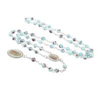 TEHAUX Collar Rosario para Hombre y Mujer Cuentas Verdes de Aleación, Colgante Nuestra Señora de Guadalupe, Cadena Resistente y Joyería Religiosa para Uso Diario y Ocasiones Formales