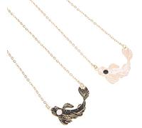 TEHAUX Collares a Juego Colgantes de Peces Koi Tai Chi Aleación Resistente Negro y Collar Amistad para Él y Ella Obsequio Romántico para Novia y Esposo