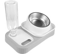 TEHAUX Comedero Doble Dispensador Automático de Agua y Comida para Gatos y Perros de Plástico para Uso Doméstico Profesional