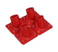 TEHAUX Conector de Cepillo para Fregar Azulejos, Soporte para Mango de Escoba, Accesorio de Acoplamiento del Mango del Cepillo, 4 Piezas, plástico Rojo, para Limpieza del hogar