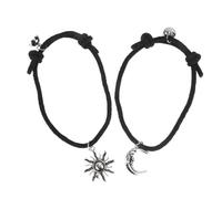 TEHAUX Conjunto de Pulseras Diseño Magnético Ajustable Colgantes de Estrella y Luna Cuerda Tejida Resistente y Estilo Creativo para Parejas para Novios