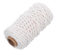 TEHAUX Cordón de Algodón Natural Retorcido 3 MM Cuerda para Manualidades y Macramé Suave y Resistente Color Crema Rollo de 20 Metros Adecuado para Decoración y Envoltura Artesanal