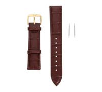 TEHAUX Correa de Reloj de Piel Auténtica Cocodrilo Resistente al Desgaste 20 MM de Ancho Color Marrón Hebilla Dorada Correa de Repuesto para Uso Diario Ejercicio y Viaje