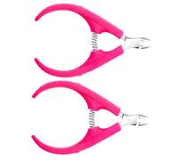 TEHAUX Cortacutículas Profesional de Acero Inoxidable Mango de Plástico Recortador de Piel Muerta y Alicate para Manicura y Pedicura 2 Piezas Herramienta Portátil para Eliminar