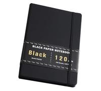 TEHAUX Cuaderno Diario de Papel Negro 100 Hojas y Diseño Vintage, Bloc de Notas Versátil y Resistente para Dibujo, Journaling y Uso Cotidiano