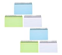 TEHAUX Cuadernos de Bobinas con Líneas Rayadas 6 Piezas, Blocs de Notas Portátiles de Papel para Oficina y Estudiantes, Ideales para Listas y Apuntes Rápidos