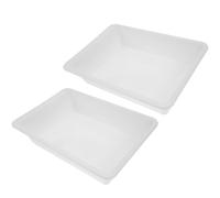 TEHAUX Cubeta Rectangular para Hacer Papel Artesanal 2 Unidades Cuenco de Plástico Blanco para Manualidades DIY Accesorio para Papel Antiguo Adecuado para Arte Creativo y Proyectos