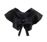 TEHAUX Cuello Falso para Mujer Estilo Falbala Negro de Tela de Punto, Multipropósito y Fácil de Limpiar, Adecuado para Decorar Prendas en Templadas