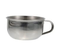 TEHAUX Cuenco de Afeitar de Acero Inoxidable Asa para Hombres, Recipiente Burbujeante Resistente y Duradero, Tazón para Jabón de Afeitado Uso Doméstico y Profesional