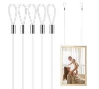 TEHAUX Cuerda Transparente de Nailon para Colgar Cuadros 12 Piezas de 1,5 M Doble Bucle, Alambre Invisible Resistente para Tendederos, Cable Colgante Multipropósito para Manualidades