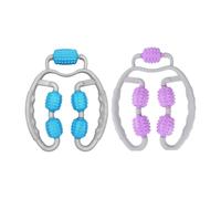 TEHAUX de Masaje Profesional para Músculos Masajeador Manual de Piernas 2 Piezas Compacto y Ligero Múltiples Ruedas Giratorias Independientes Color Gris Violeta y Gris Azul Adecuado