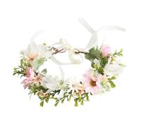 TEHAUX Diadema de Flores de Margarita Ajustable para Novia Tocado Floral Ligero y Cómodo de Flores para Bodas y Sesiones de Fotos Accesorio Nupcial Delicado y Versátil