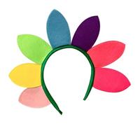 TEHAUX Diadema de Girasol para Adultos Pétalos de Tela Multicolor Accesorio para Cabello en Fiestas Halloween y Festivales Diadema de Flores para Mujer Complemento Carnaval
