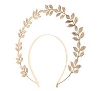 TEHAUX Diadema Tocado de Novia Perlas Grandes Doradas, Diseño Retro Elegante para Boda y Fiesta, Accesorio para Dama de Honor, Tocado de Halo para Eventos Obsequios