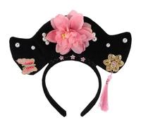 TEHAUX Diadema Tradicional China Vintage Estilo Princesa Rosa Diadema Ancha Floral para Disfraces y Sesiones de Fotos Accesorio Retro para Cabello Hanfu Dinastía Qing